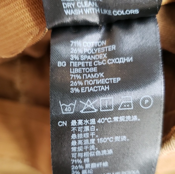 H&M camel pull-on pants jeggings with ankle slit - Picture 4 of 6